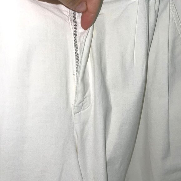 Liz Sport Trousers Womens Size 14 Vintage High Waist Relaxed Leg Zip Front White - Picture 12 of 12